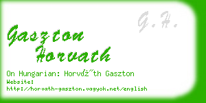 gaszton horvath business card